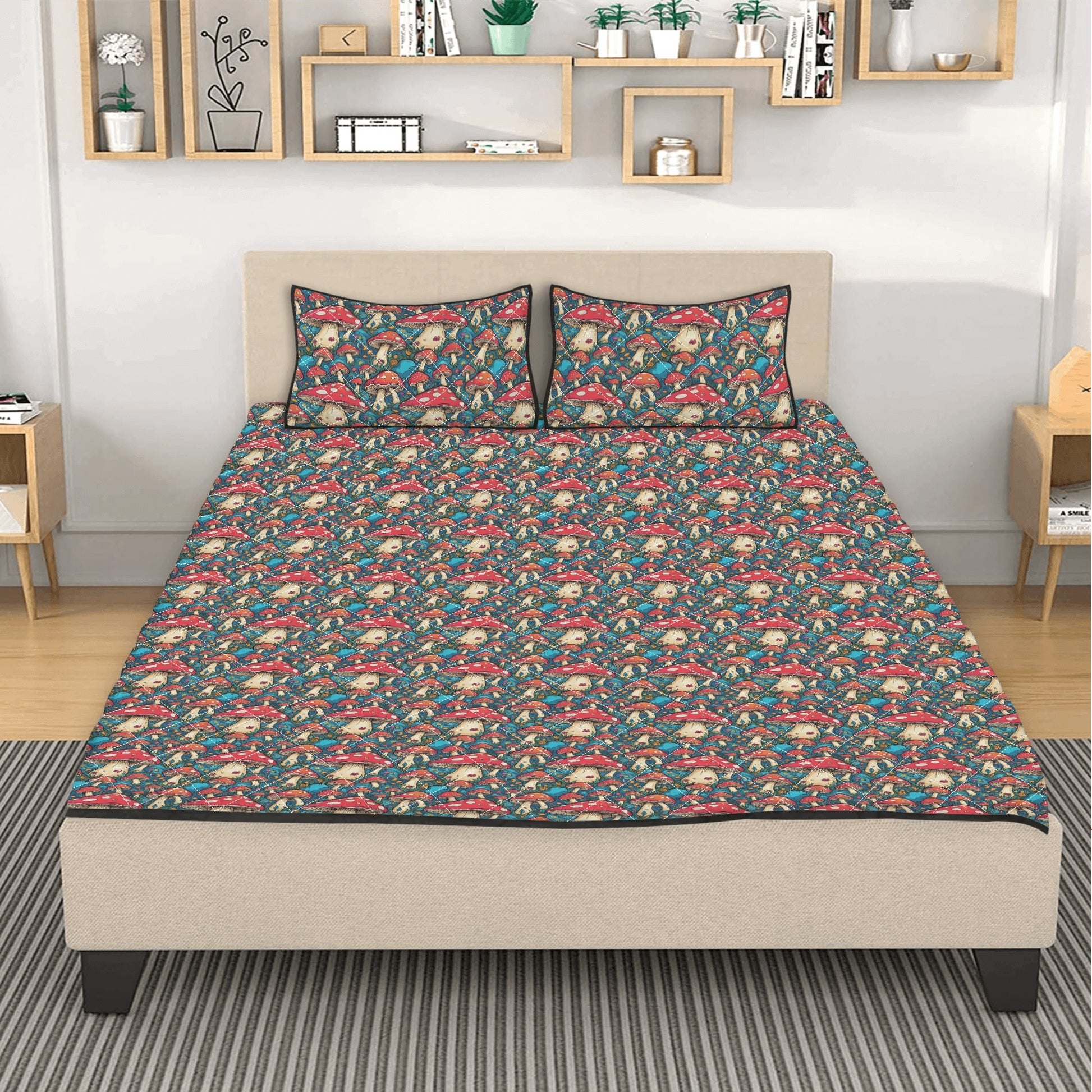 Deathcap Mushrooms Quilt Bedding Set - DeRose Seasonal