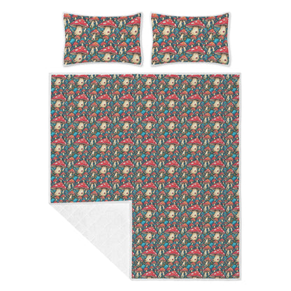 Deathcap Mushrooms Quilt Bedding Set - DeRose Seasonal