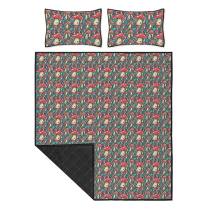 Deathcap Mushrooms Quilt Bedding Set - DeRose Seasonal