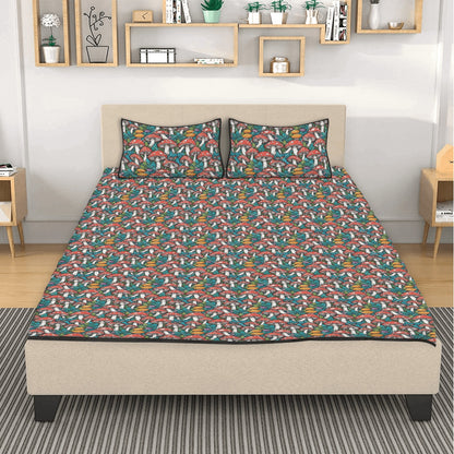 Colored Mushrooms Quilt Bedding Set - DeRose Seasonal