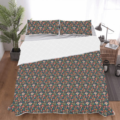 Forest Shrooms Quilt Bedding Set - DeRose Seasonal