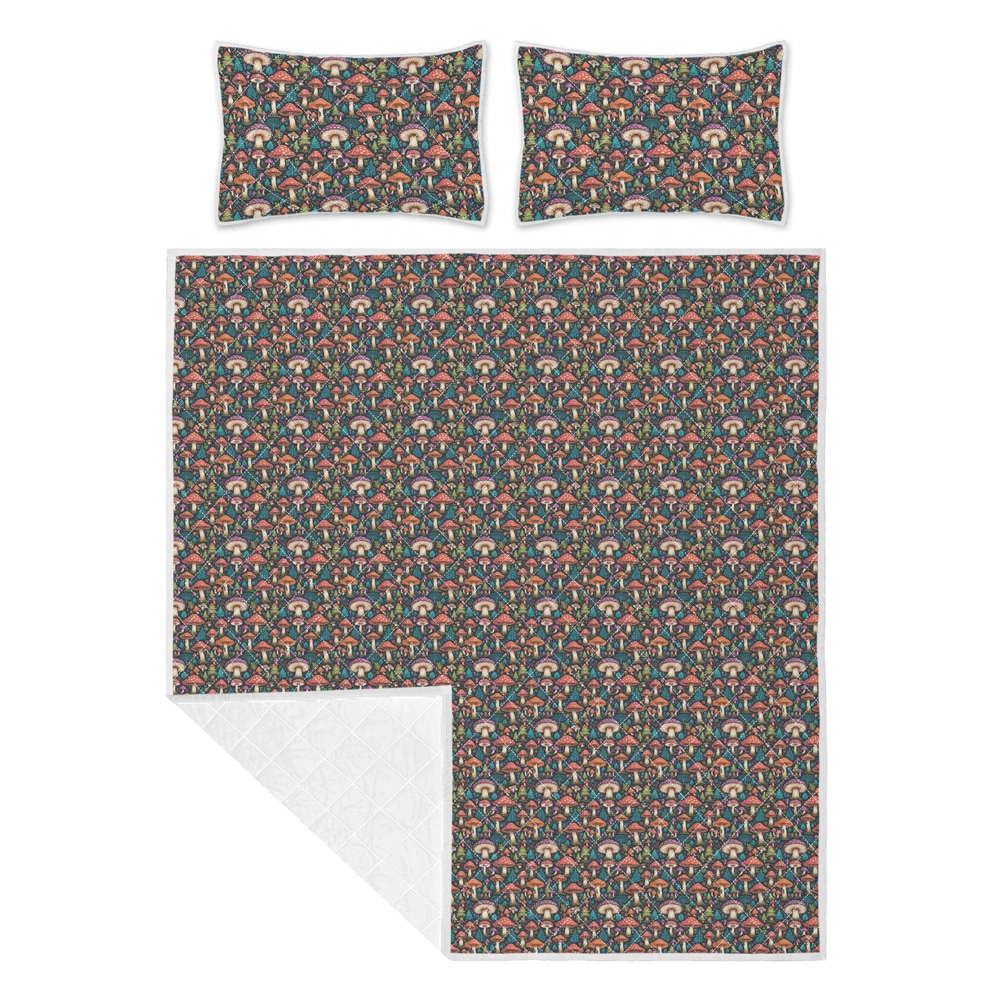 Forest Shrooms Quilt Bedding Set - DeRose Seasonal