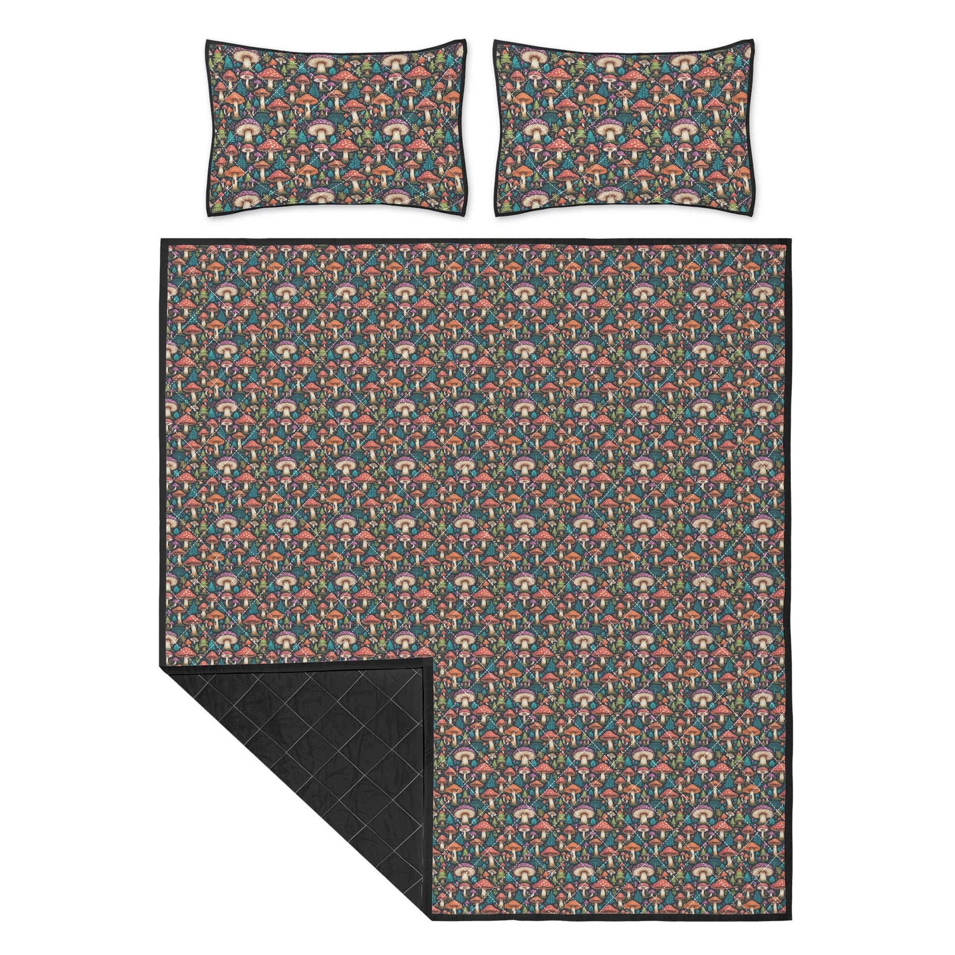 Forest Shrooms Quilt Bedding Set - DeRose Seasonal