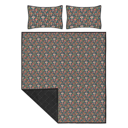 Forest Shrooms Quilt Bedding Set - DeRose Seasonal