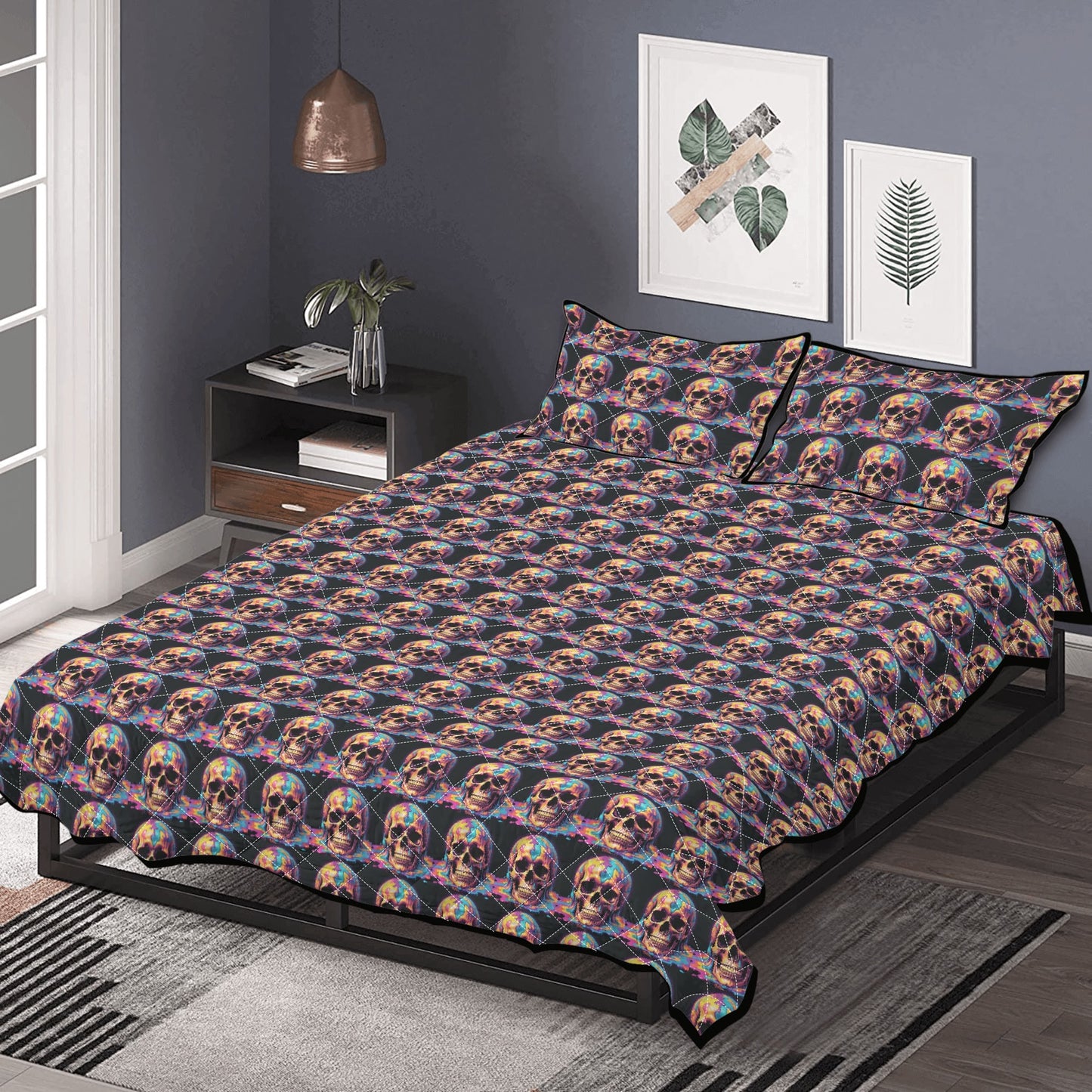 Dripping Skull Quilt Bedding Set - DeRose Seasonal