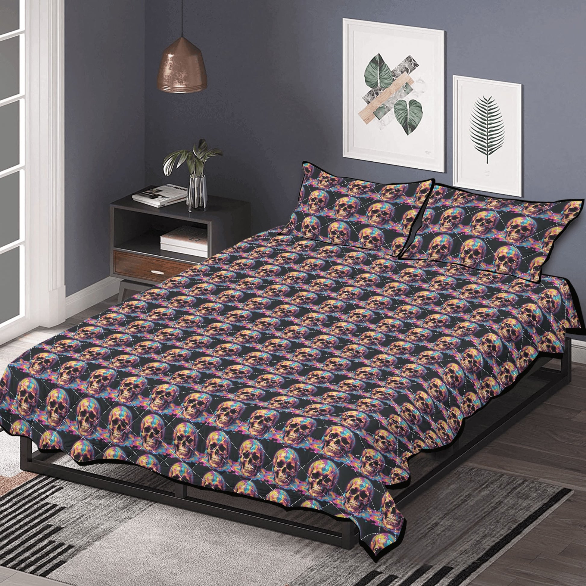 Dripping Skull Quilt Bedding Set - DeRose Seasonal