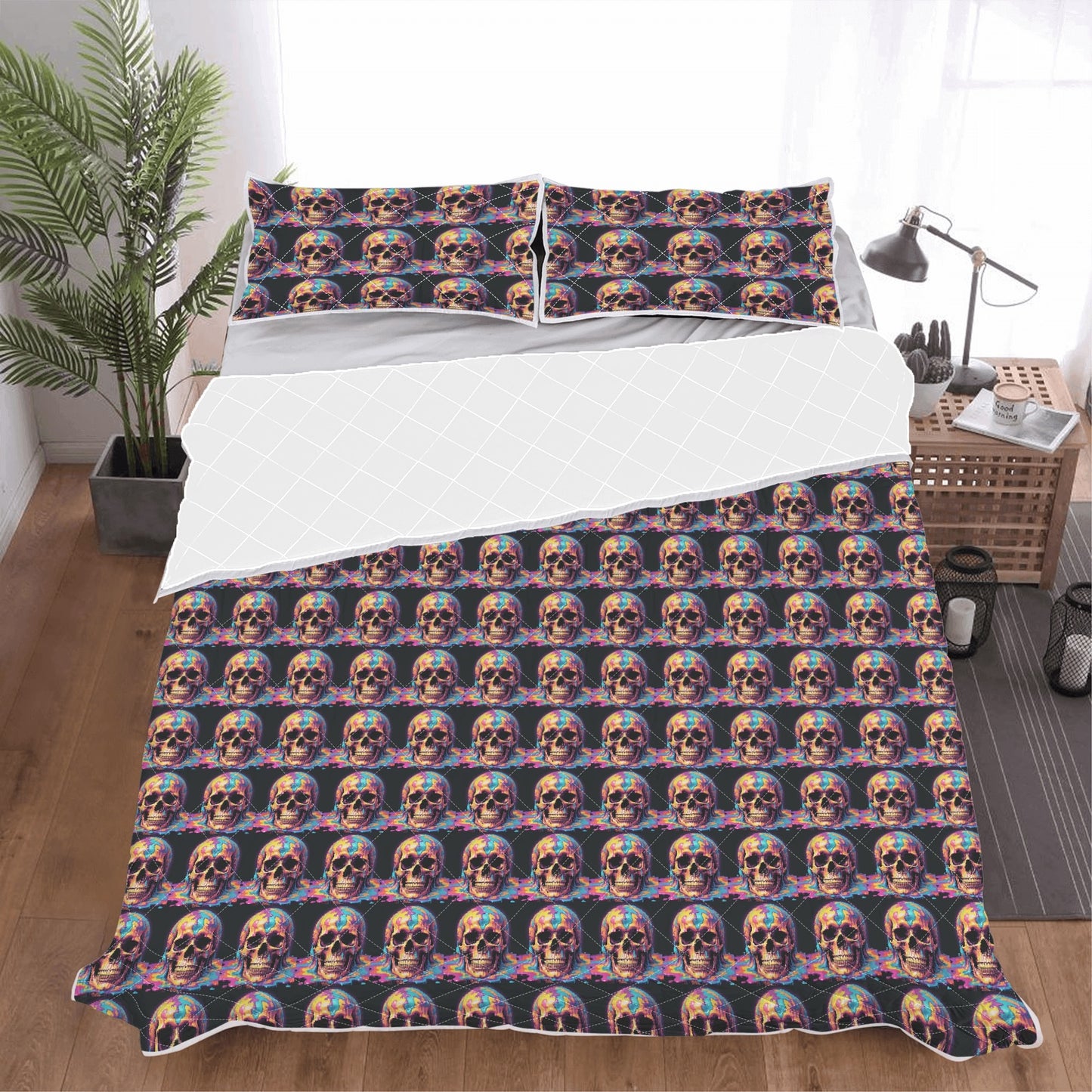 Dripping Skull Quilt Bedding Set - DeRose Seasonal