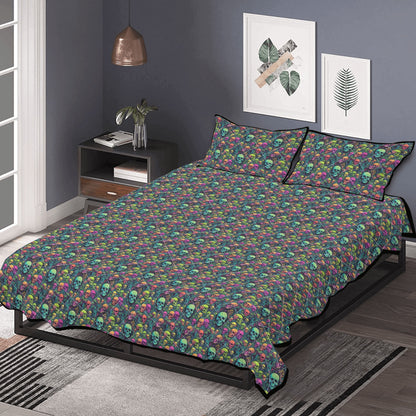 Trippy Skulls Quilt Bedding Set - DeRose Seasonal
