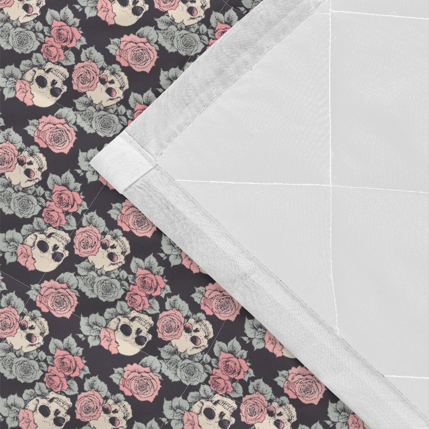 Skull and Pink Rose Quilt Bedding Set - DeRose Seasonal