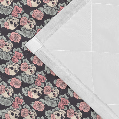 Skull and Pink Rose Quilt Bedding Set - DeRose Seasonal