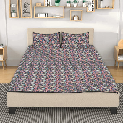 Pastel Floral and Skulls Quilt Bedding Set - DeRose Seasonal