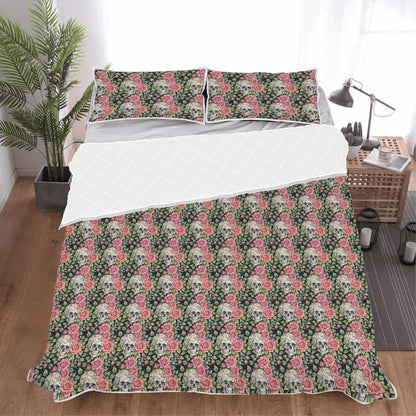 Pink Skulls Quilt Bedding Set - DeRose Seasonal