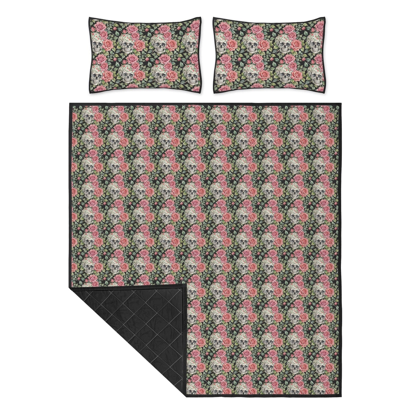 Pink Skulls Quilt Bedding Set - DeRose Seasonal