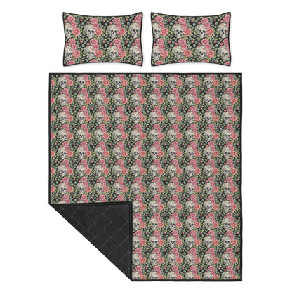 Pink Skulls Quilt Bedding Set - DeRose Seasonal