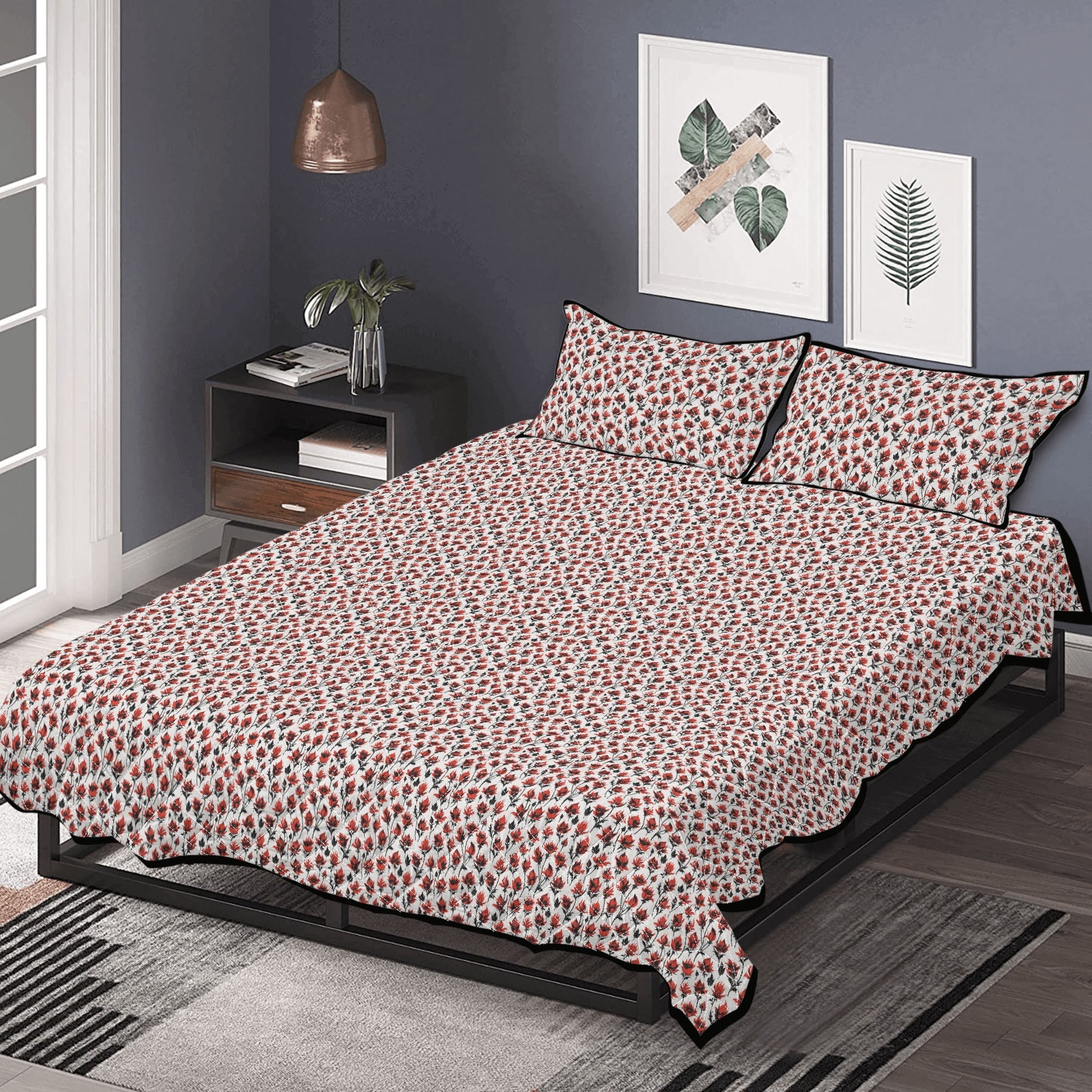 Floral Fire Quilt Bedding Set - DeRose Seasonal