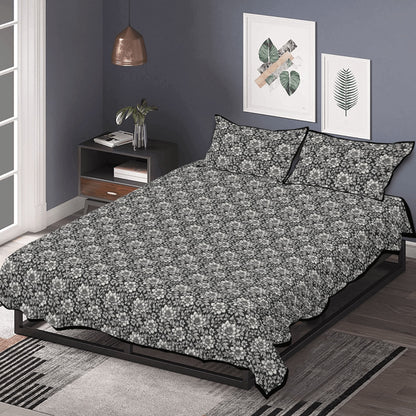 Black and White Bloom Quilt Bedding Set - DeRose Seasonal