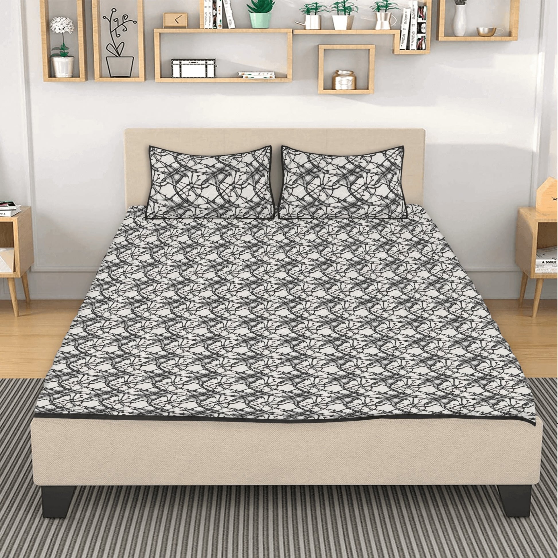Floral Ink Quilt Bedding Set - DeRose Seasonal