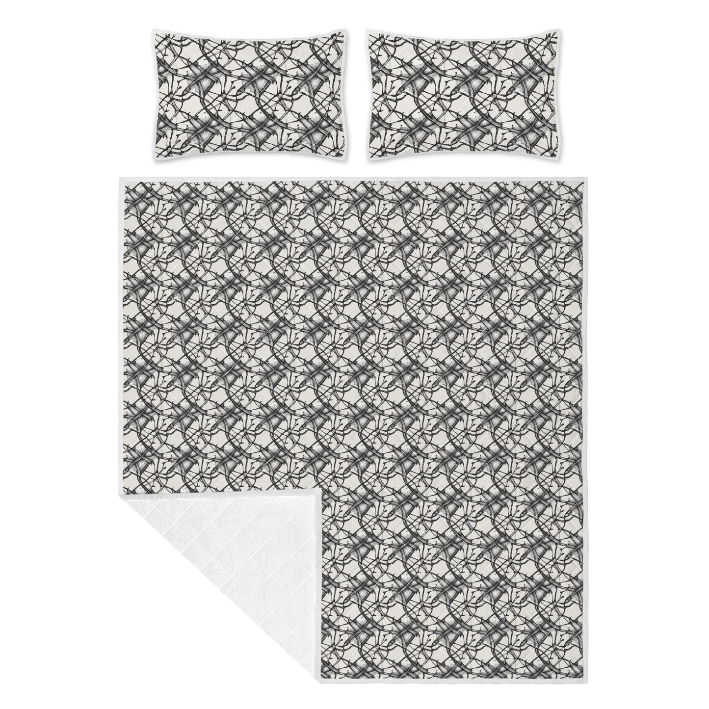 Floral Ink Quilt Bedding Set - DeRose Seasonal