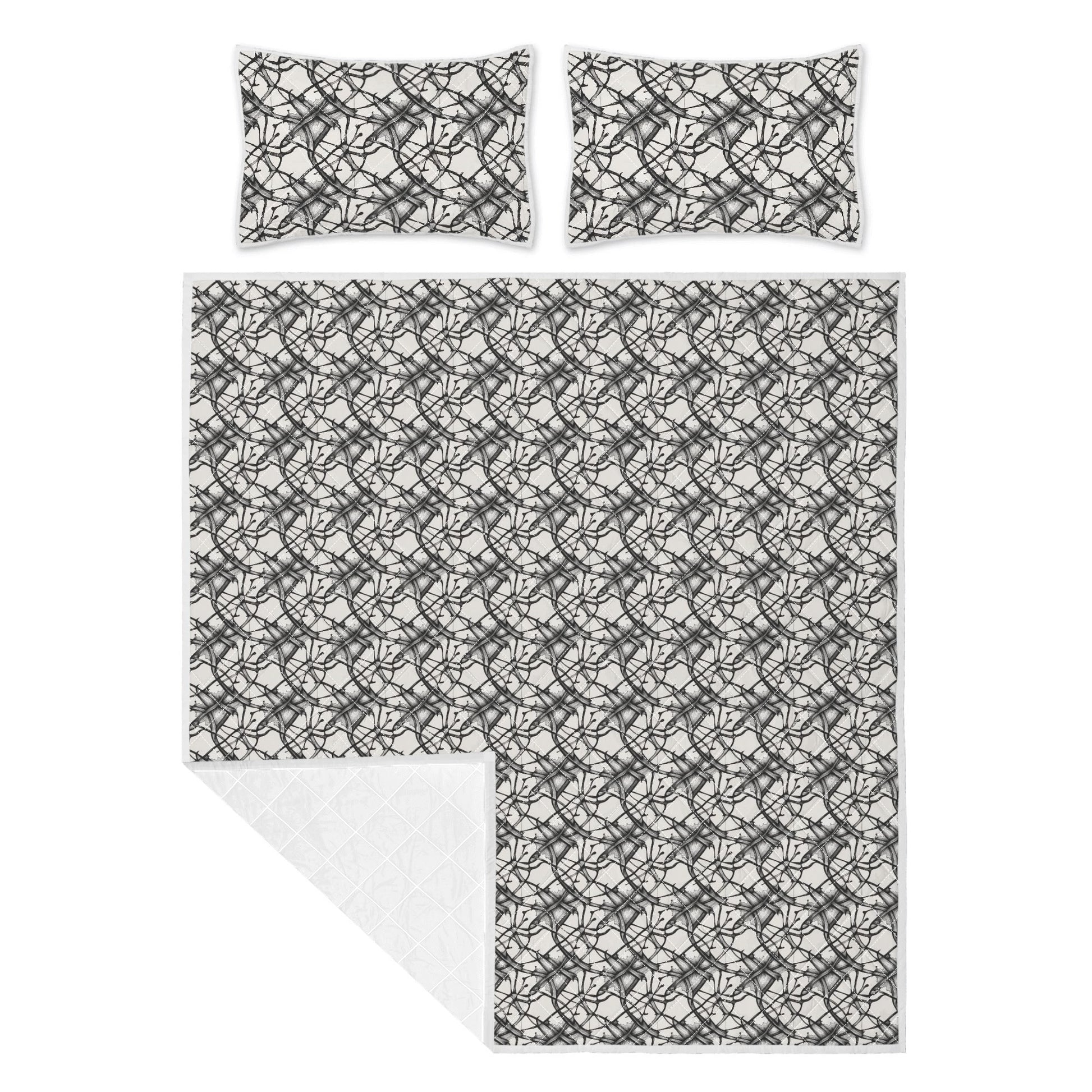 Floral Ink Quilt Bedding Set - DeRose Seasonal