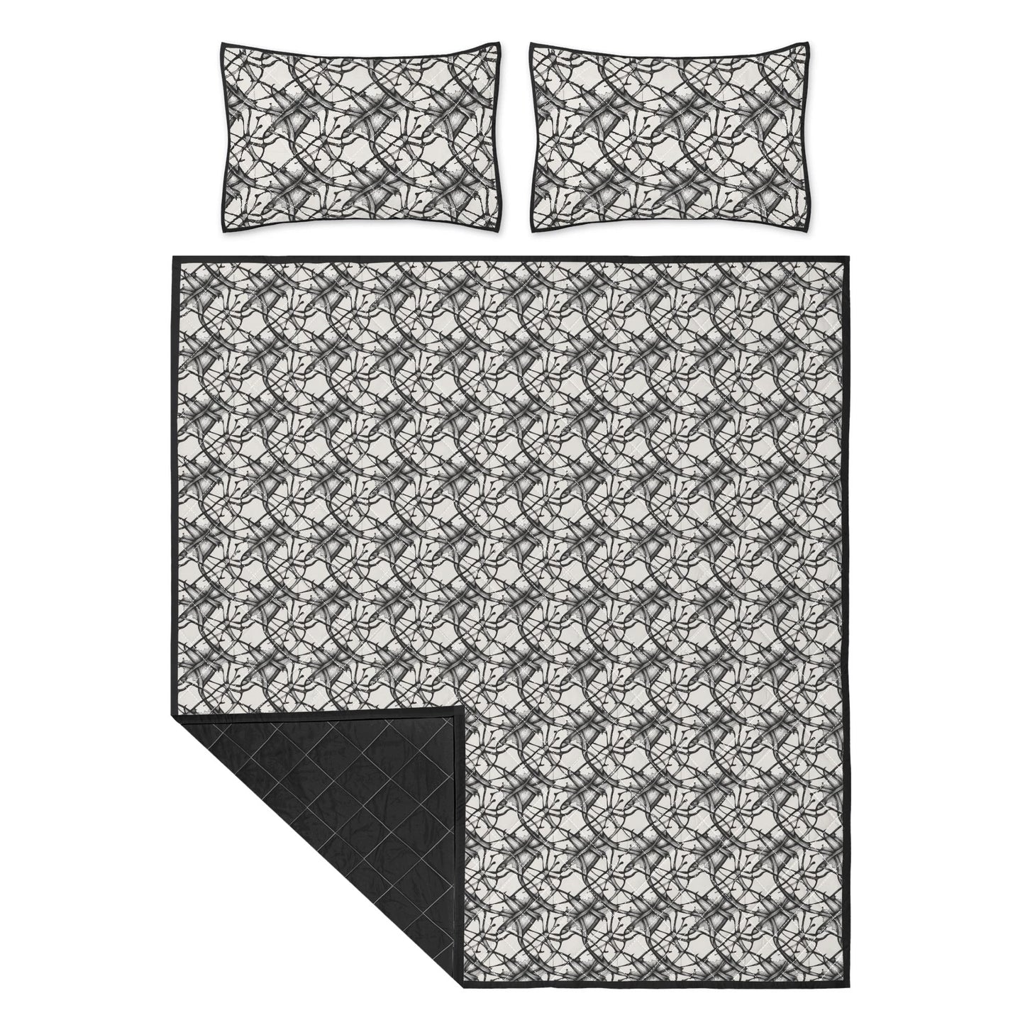 Floral Ink Quilt Bedding Set - DeRose Seasonal