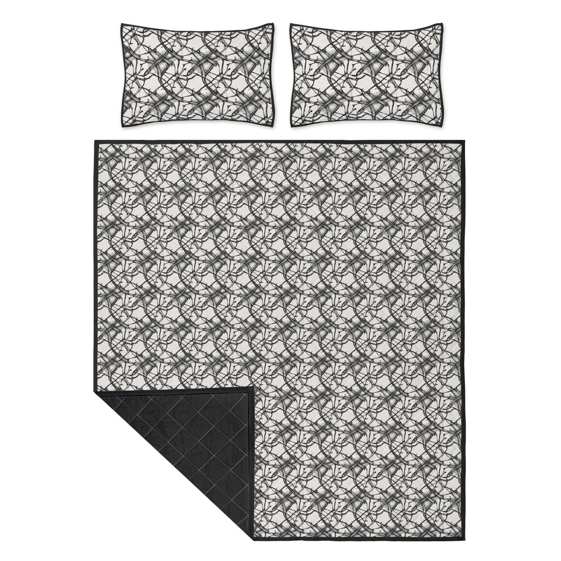 Floral Ink Quilt Bedding Set - DeRose Seasonal