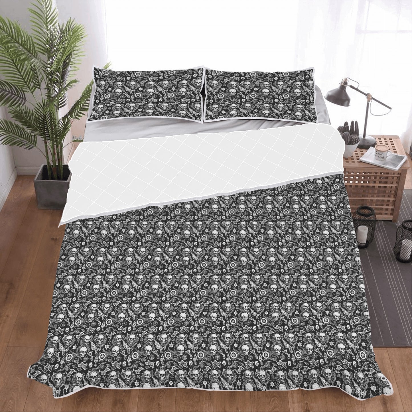 Flying Skulls Quilt Bedding Set - DeRose Seasonal