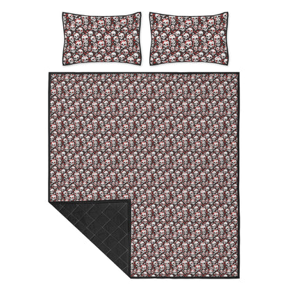 Red Skulls Quilt Bedding Set - DeRose Seasonal