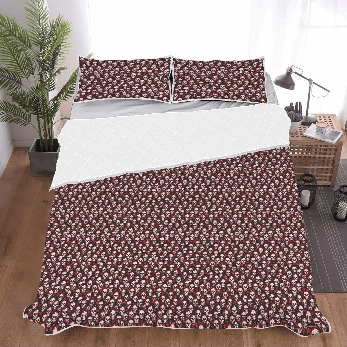 Tiny Love Skulls Quilt Bedding Set - DeRose Seasonal