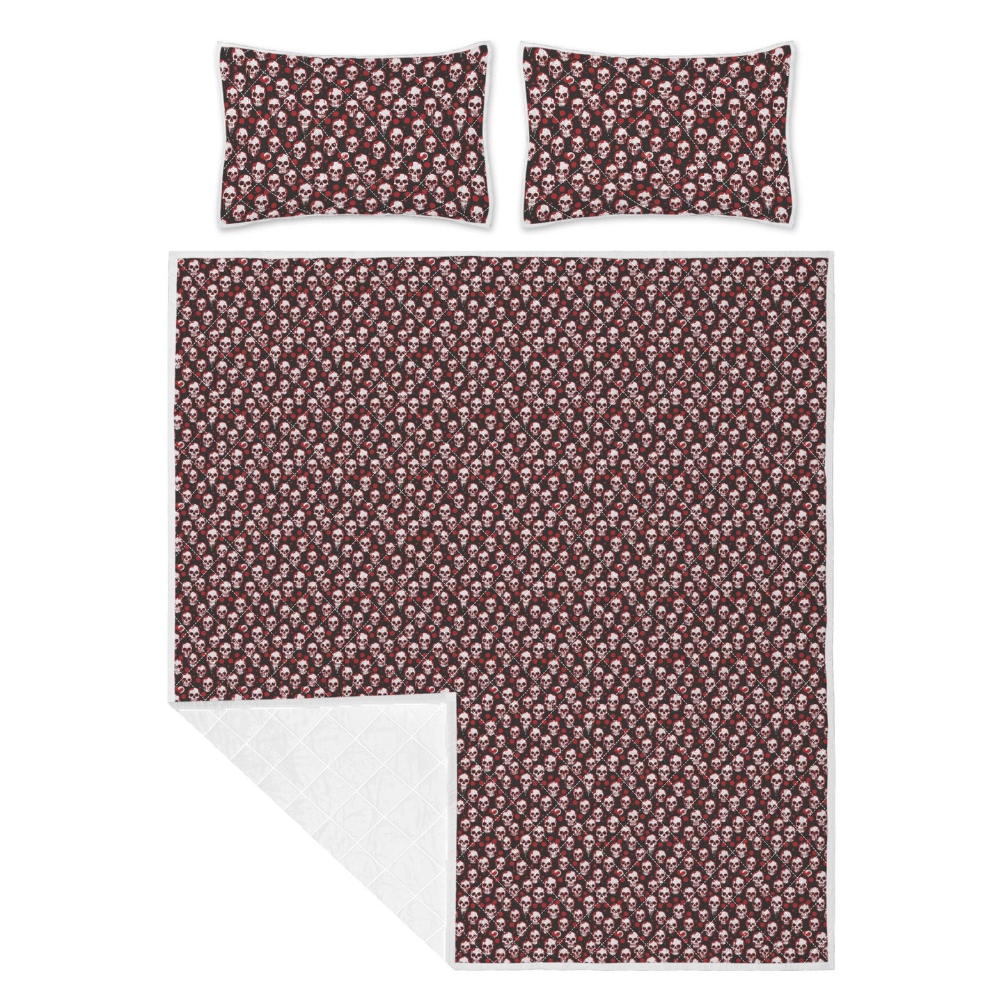 Tiny Love Skulls Quilt Bedding Set - DeRose Seasonal