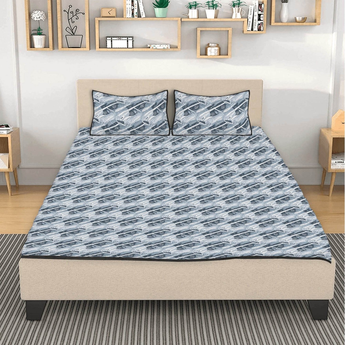 Blue Wind Quilt Bedding Set - DeRose Seasonal