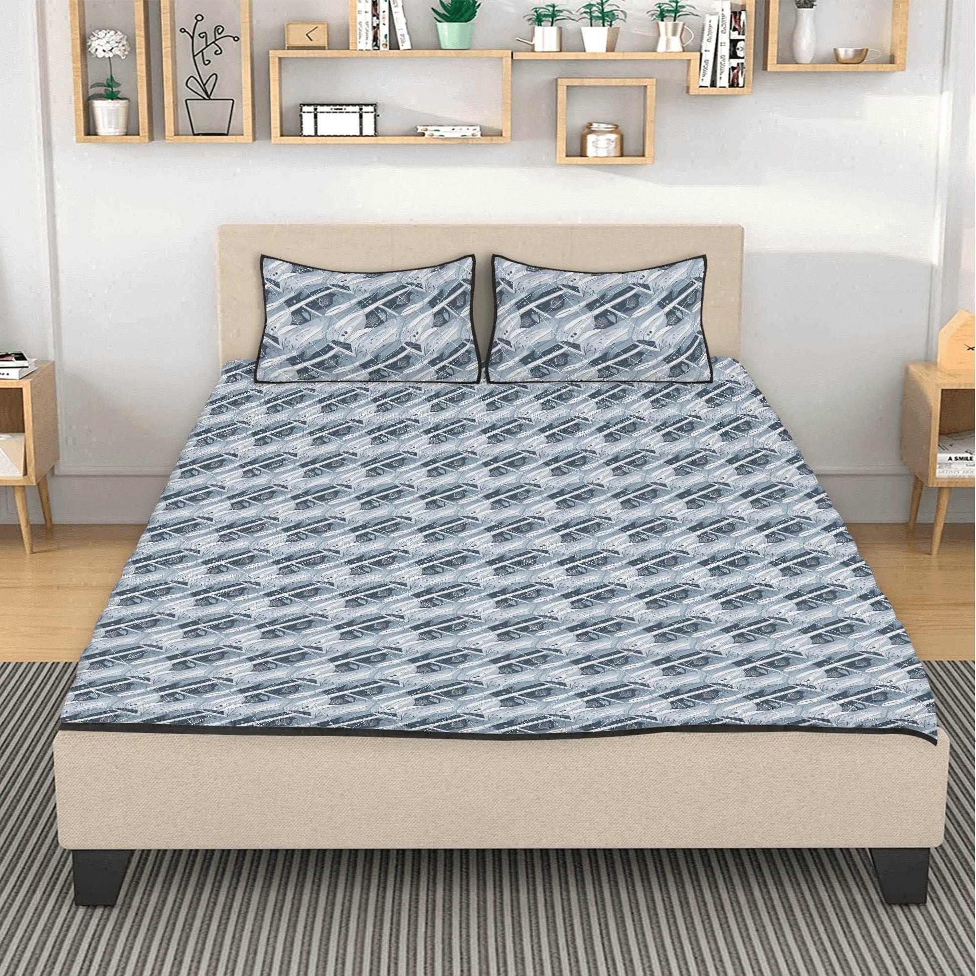 Blue Wind Quilt Bedding Set - DeRose Seasonal
