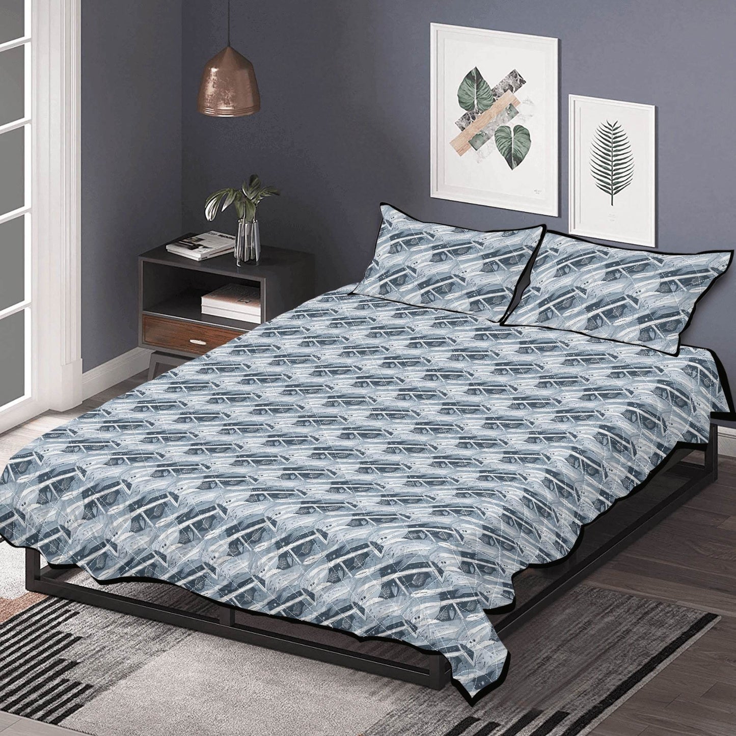Blue Wind Quilt Bedding Set - DeRose Seasonal