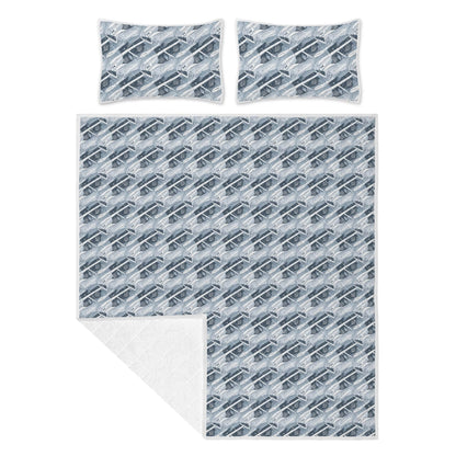 Blue Wind Quilt Bedding Set - DeRose Seasonal