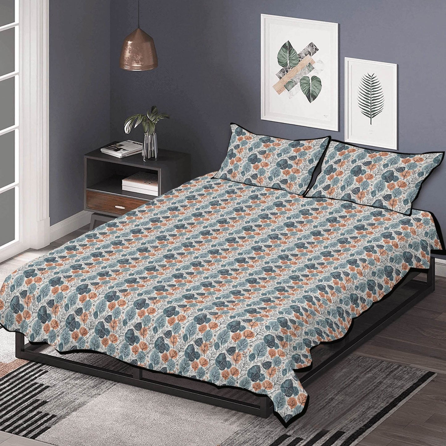 Freezing Leaves Quilt Bedding Set - DeRose Seasonal