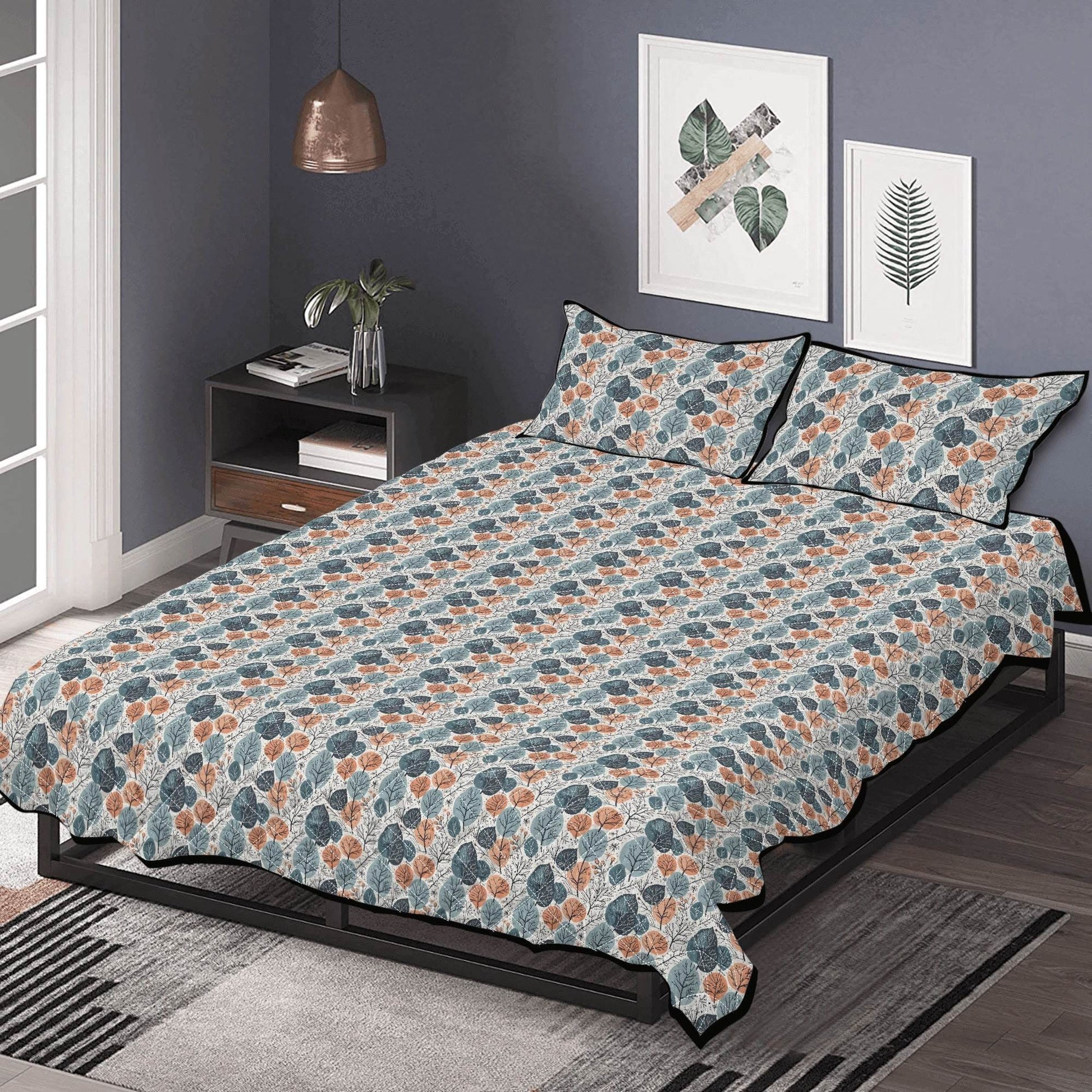 Freezing Leaves Quilt Bedding Set - DeRose Seasonal