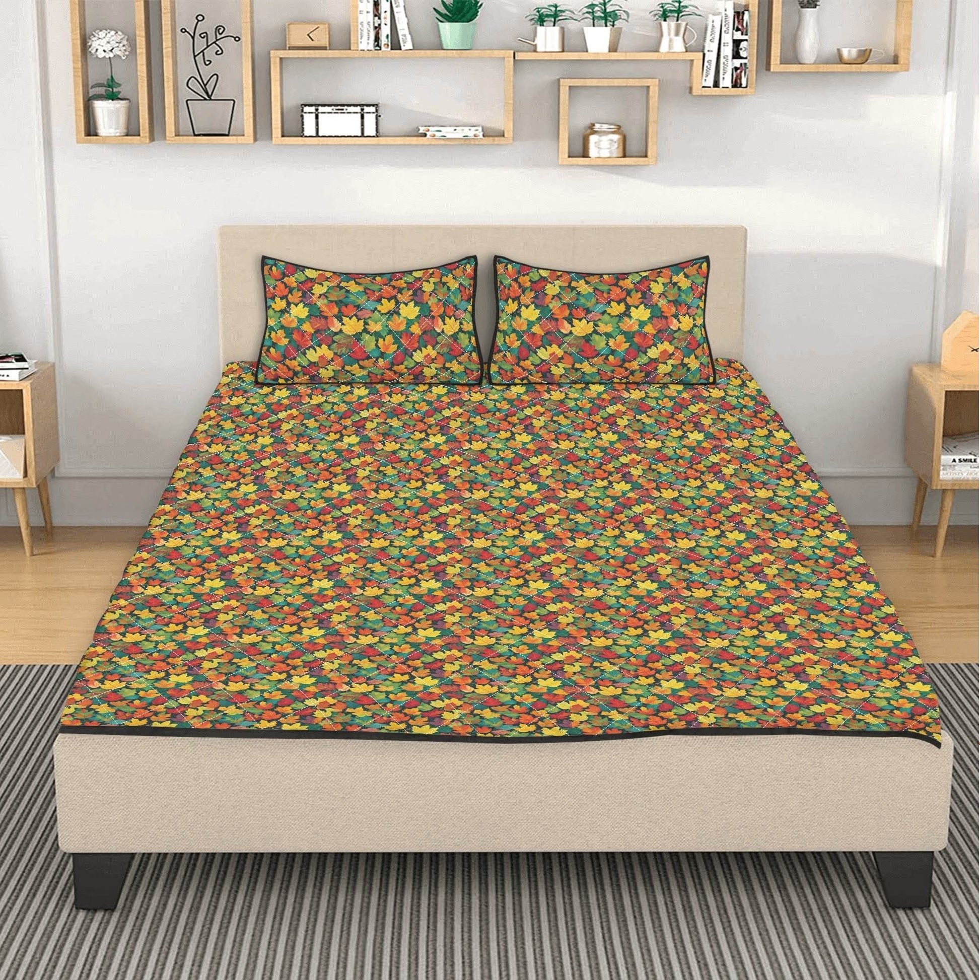 Colorful Leaves Quilt Bedding Set - DeRose Seasonal