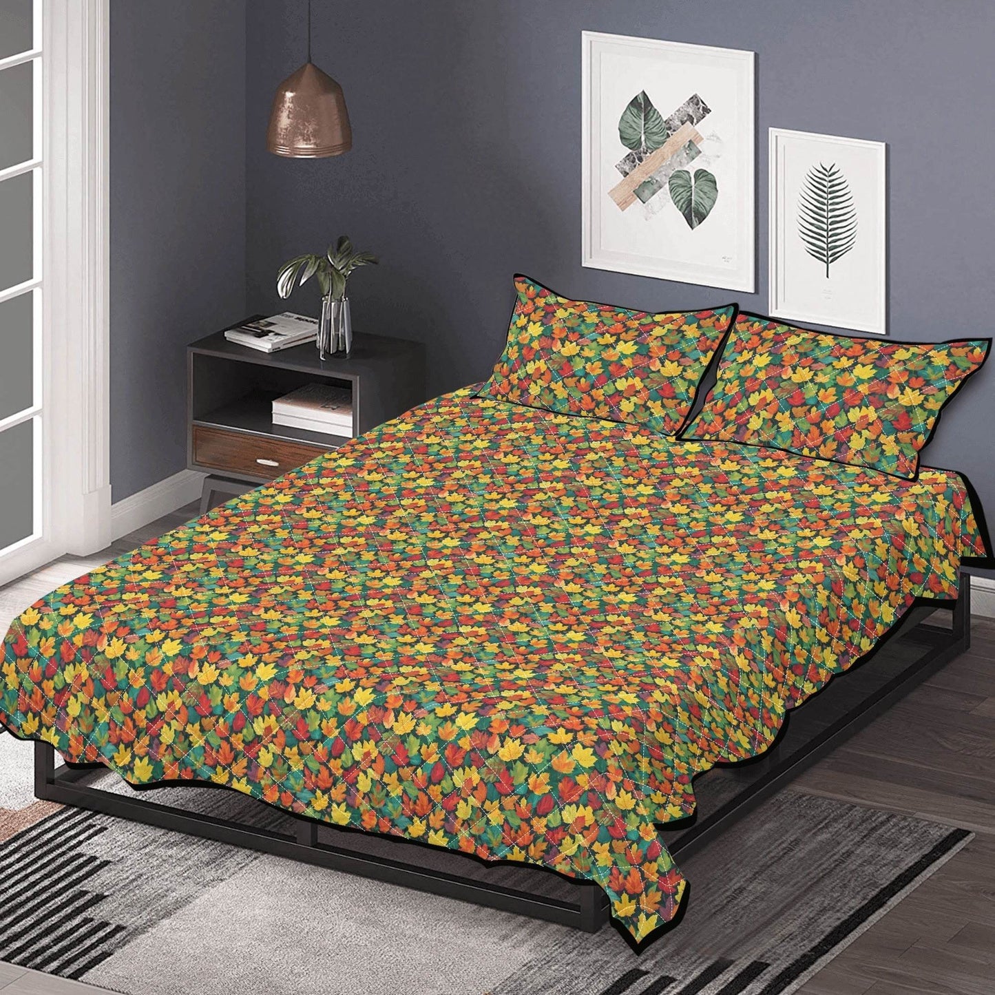 Colorful Leaves Quilt Bedding Set - DeRose Seasonal