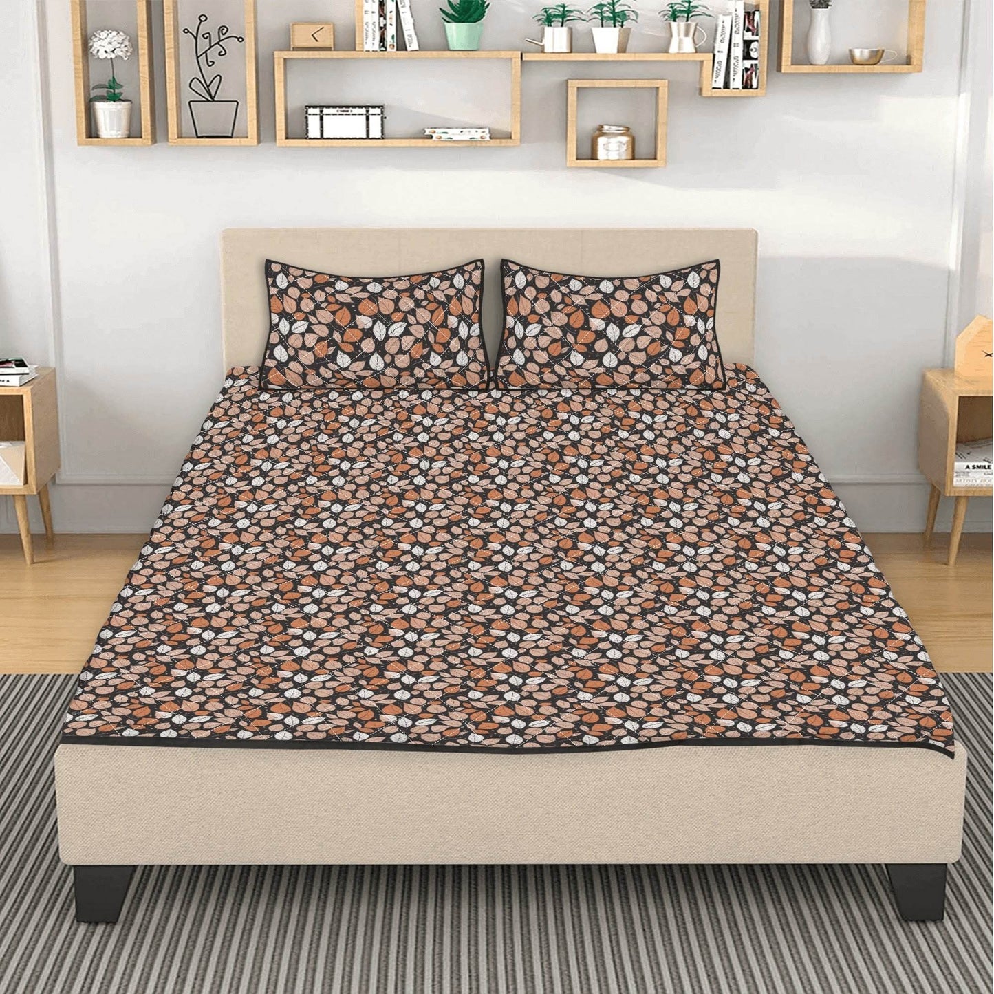 Dark Leaves Quilt Bedding Set - DeRose Seasonal