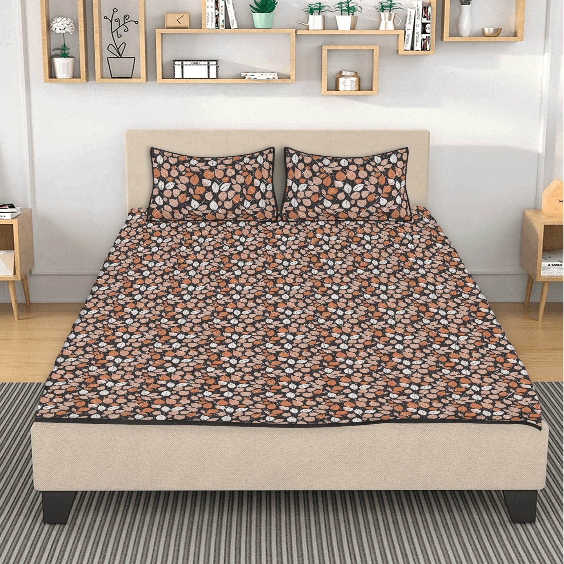 Dark Leaves Quilt Bedding Set - DeRose Seasonal
