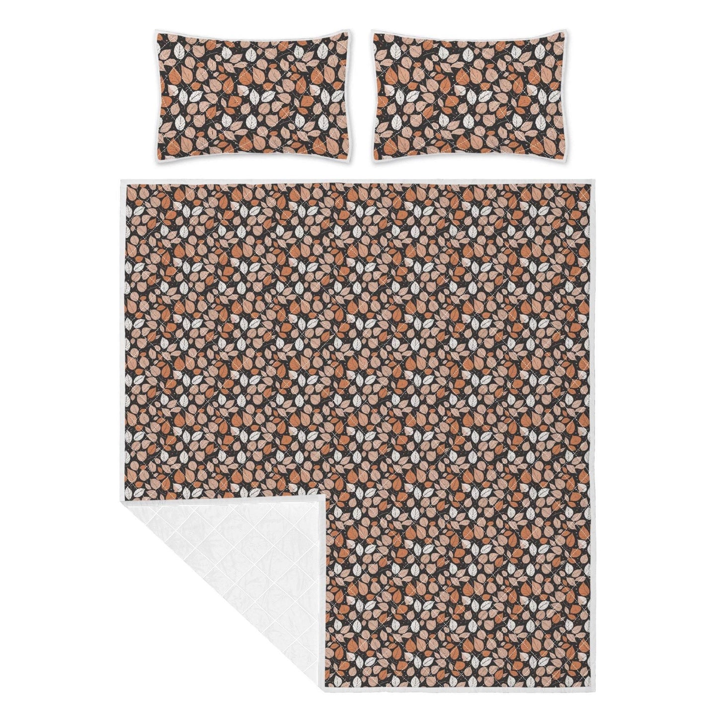 Dark Leaves Quilt Bedding Set - DeRose Seasonal