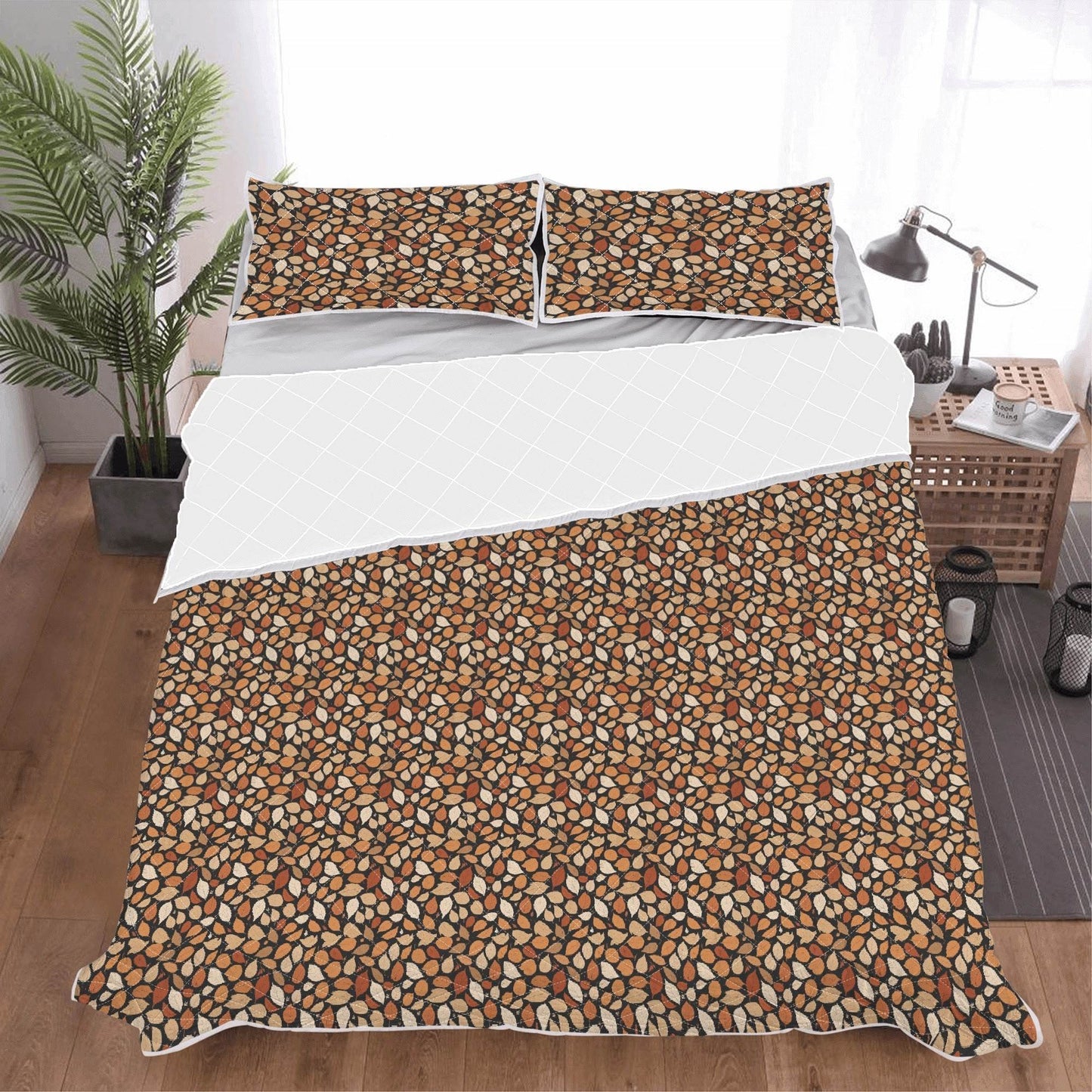 Red Leaves Quilt Bedding Set - DeRose Seasonal