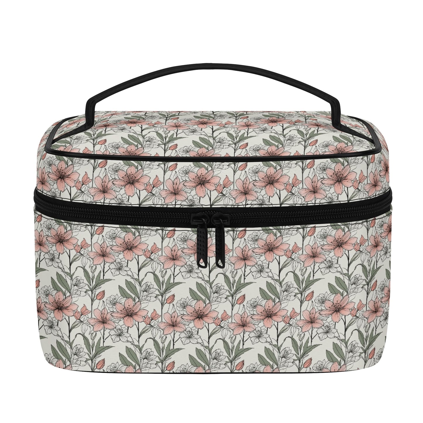 Japan Floral Leather Cosmetic Bag