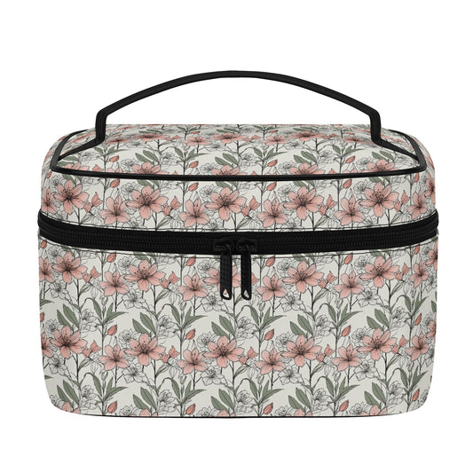 Japan Floral Leather Cosmetic Bag