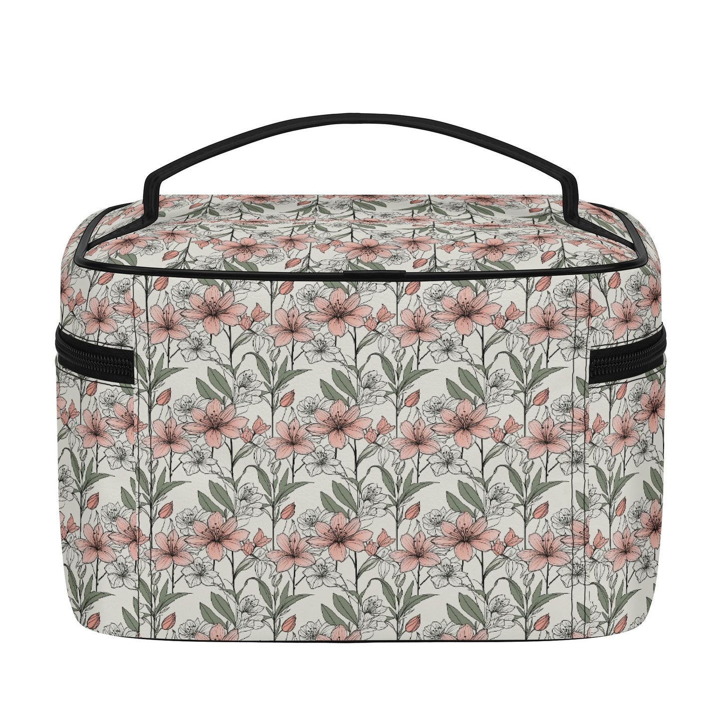 Japan Floral Leather Cosmetic Bag