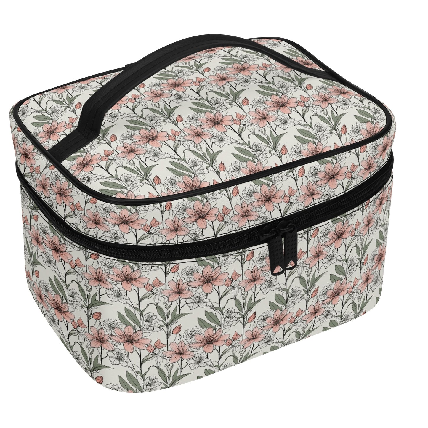 Japan Floral Leather Cosmetic Bag