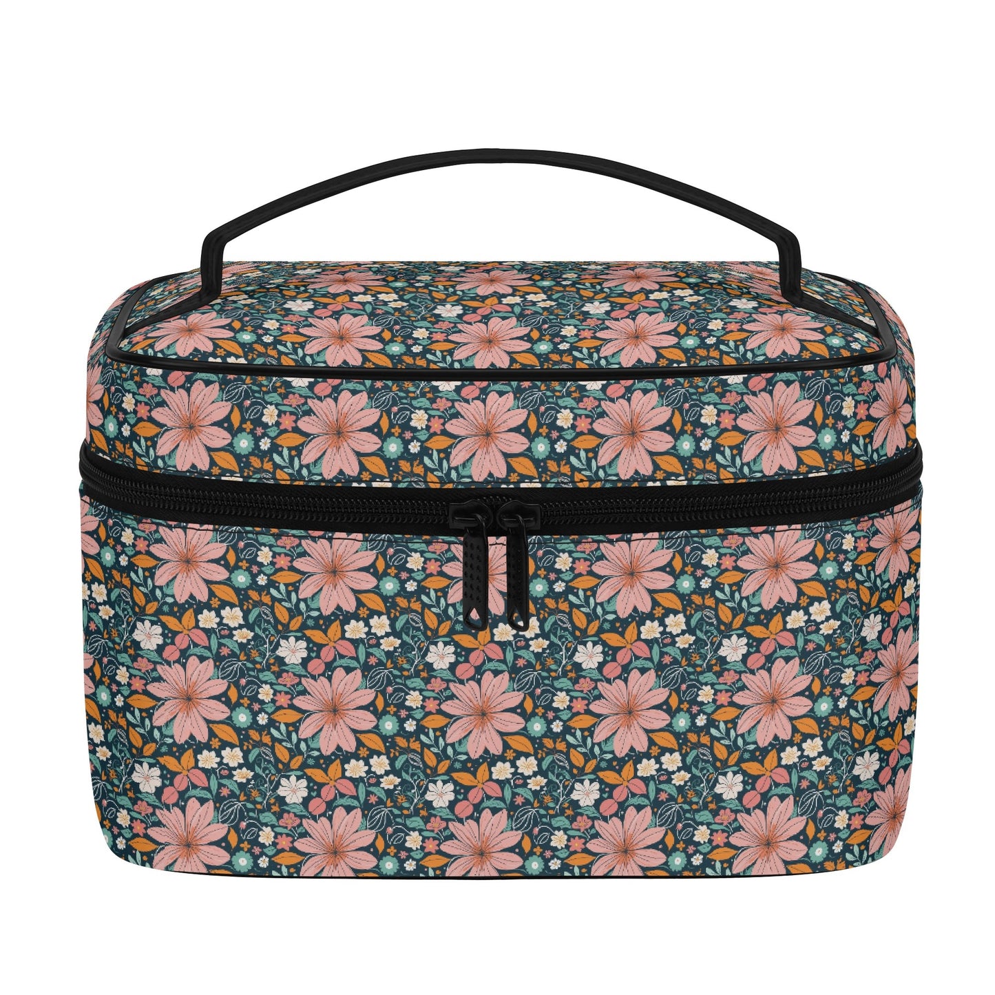 Wild Flowers Leather Cosmetic Bag