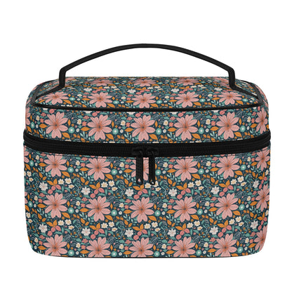 Wild Flowers Leather Cosmetic Bag