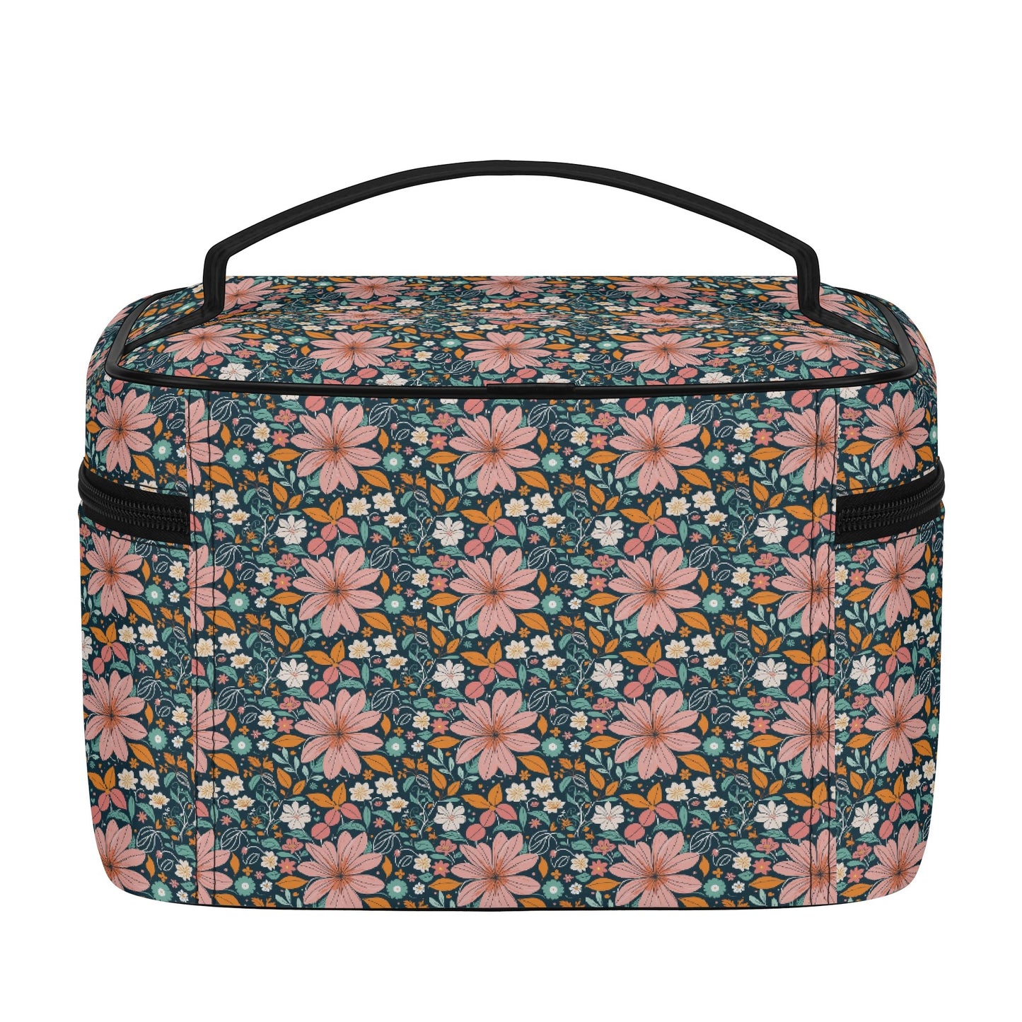 Wild Flowers Leather Cosmetic Bag