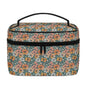 Pastel Flowers Leather Cosmetic Bag