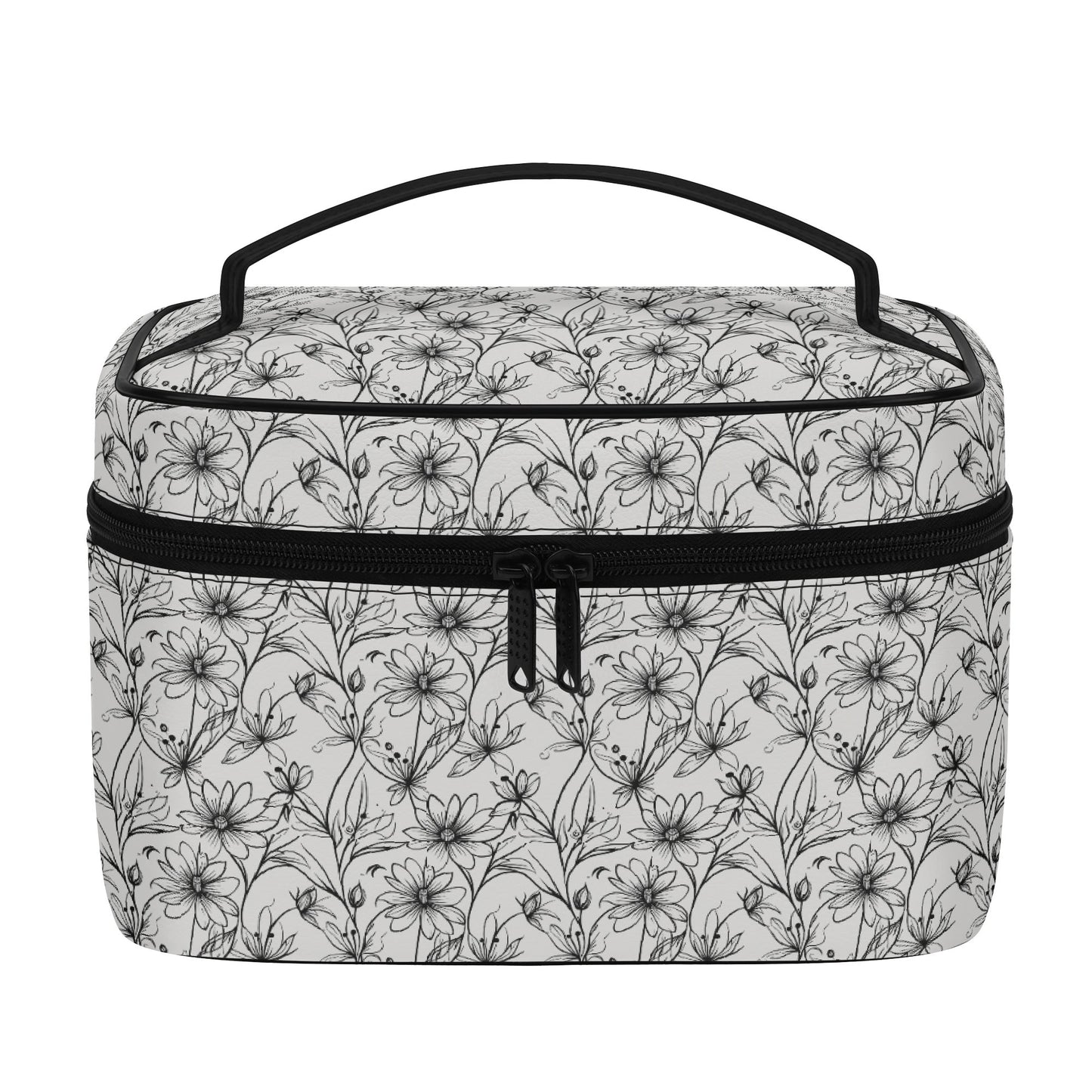 Neutral Spring Leather Cosmetic Bag